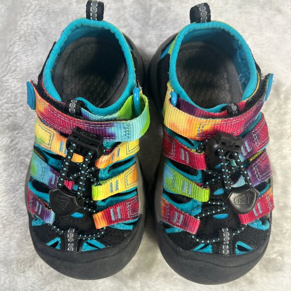 Keen Newport H2 Kids 9 Hiking Rugged Sandals Youth Rainbow Tye Dye Waterproof - Picture 3 of 9